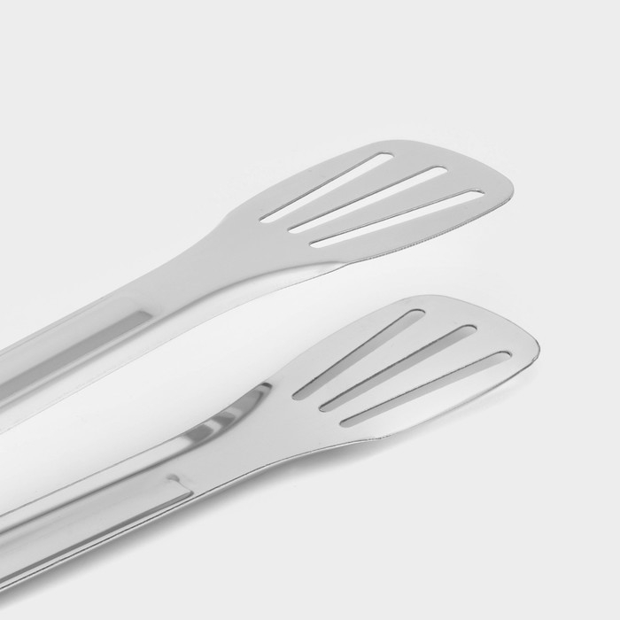 Щипцы кухонные Доляна &laquo;Лопатка&raquo;, 304 сталь, 28,5 см, цвет серебристый