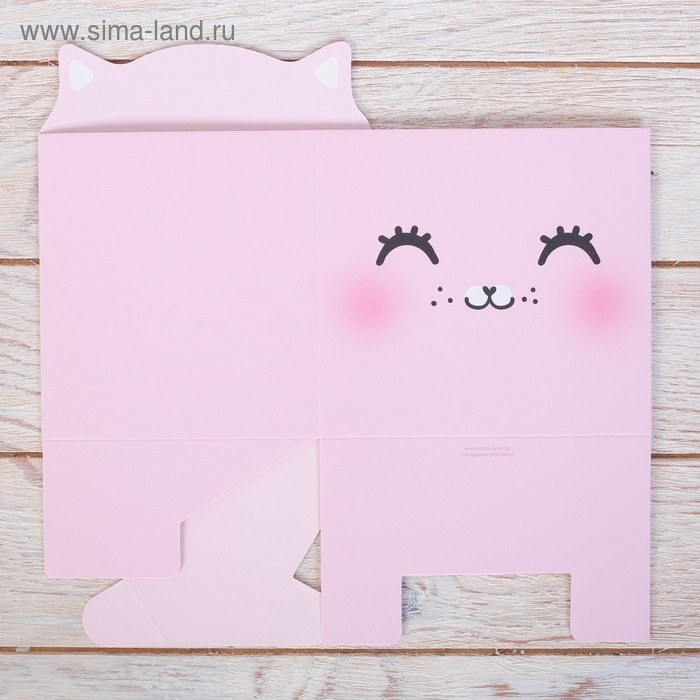 Коробка для мини букетов &laquo;Котик&raquo;, 12 х 20 х 10 см