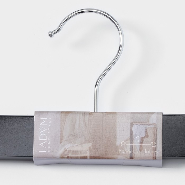 Вешалка для брюк и юбок LaDо́m Bois, 34&times;1,2&times;12,5 см, с зажимами, деревянная сорт А, цвет тёмное дерево