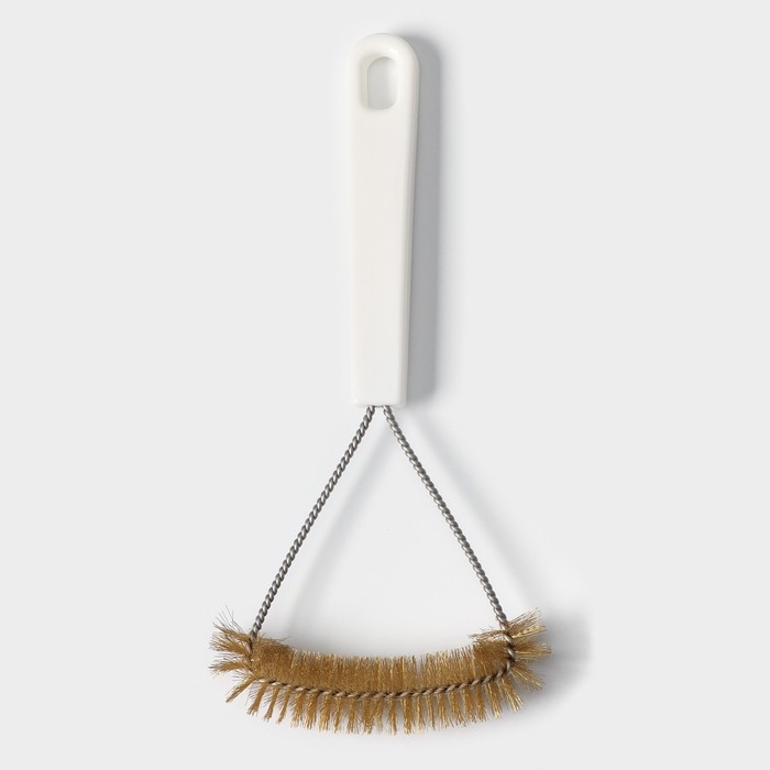 Щётка для чистки посуды и решёток-гриль Raccoon, металлической щетина, 23,5&times;11 см, цвет белый