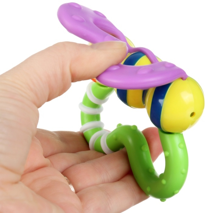 Погремушка &laquo;Бабочка&raquo; с эластичными элементами, в пакете, Крошка Я