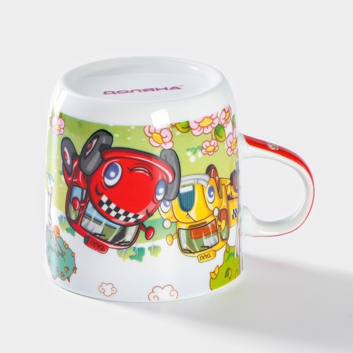 Набор детской посуды из керамики Доляна &laquo;Такси&raquo;, 3 предмета: кружка 230 мл, миска 400 мл, тарелка d=18 см