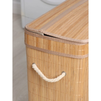 Корзина для белья Доляна &laquo;Кантри&raquo;, с крышкой, 46&times;26&times;55 см, цвет бежевый