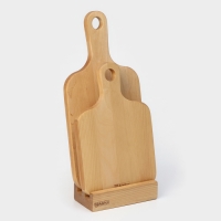 Набор разделочных досок на подставке 2 шт: 38&times;18, 28&times;18 см, пропитаны минеральным маслом, берёза