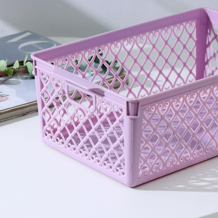 Корзина для хранения &laquo;Романо&raquo;, пластик, 30&times;17,5&times;11 см, цвет МИКС