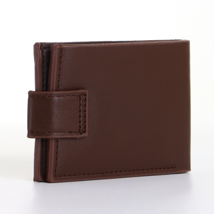 Портмоне мужское на кнопке, цвет коричневый