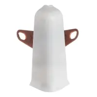 Угол наружный (внешний) для плинтуса &laquo;Деконика&raquo;, с крепежом, 70 мм, цвет 001 белый