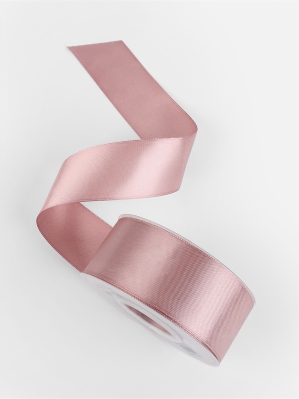 Лента атласная двухсторонняя №164 38мм*25&plusmn;1м пудровый TR