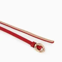 Ремень жен 01-01-01-07, Июнь2514, 1*0,3*110 см, без винта, пряж золото, затяж, красный