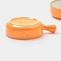 Кокотницы Magistro &laquo;Церера&raquo;, набор 2 шт., 500 мл, d=15 см, фарфор, оранжевые