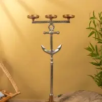 Подсвечник на 3 свечи "Якорь" алюминий 35х17,5х79 см