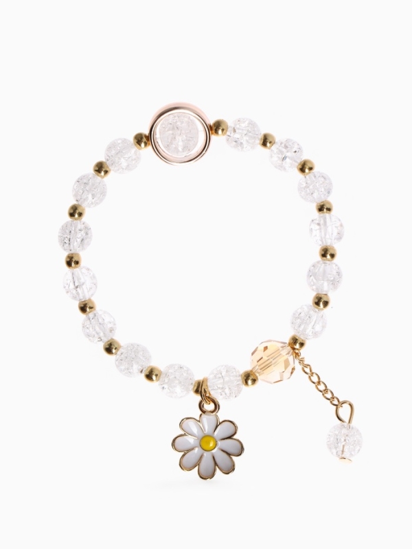 Браслет детский &laquo;Выбражулька&raquo; ромашка, цвет белый в золоте