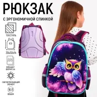 Рюкзак каркасный школьный, 39 х 30 х 14 см, Calligrata "Сова"