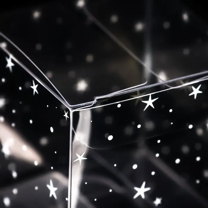 Складная прозрачная коробка из PVC, для упаковки подарков, &laquo;Звёздный горошек&raquo;, 5&times;5&times;5 см