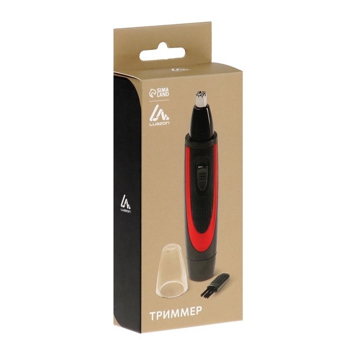 Триммер для волос Luazon LTRI-03, для носа и ушей, от батареек 1хАА, чёрный