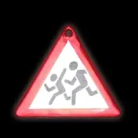 Светоотражающий элемент &laquo;Знак&raquo;, двусторонний, 6&times;4.3 см, белый, красный