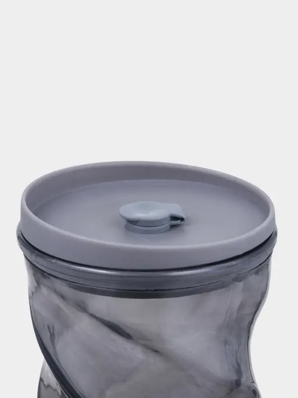 Стакан с трубочкой "Вихрь" 500 мл, 8х8х16 см, силиконовая крышка, черный