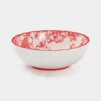 Салатник Botanica, 15&times;5.5 см, фарфор, белый, красный