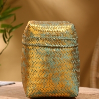 Корзинка плетеная "Голден" 16х16х23 см, голубой