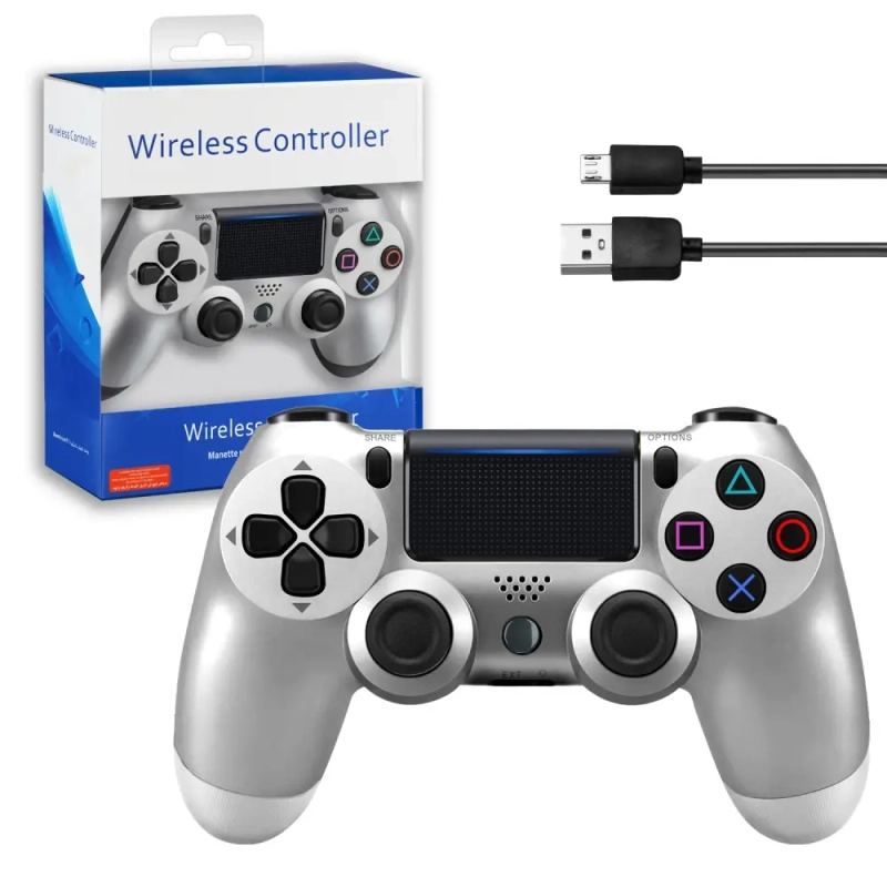 Джойстик PS4 DualShock беспроводной AA  серебро