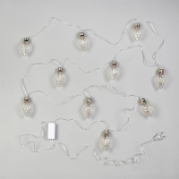 Гирлянда &laquo;Нить&raquo; 3 м с насадками &laquo;Лампочки шишки&raquo;, IP20, прозрачная нить, 80 LED, свечение мульти, 8 режимов, 220 В