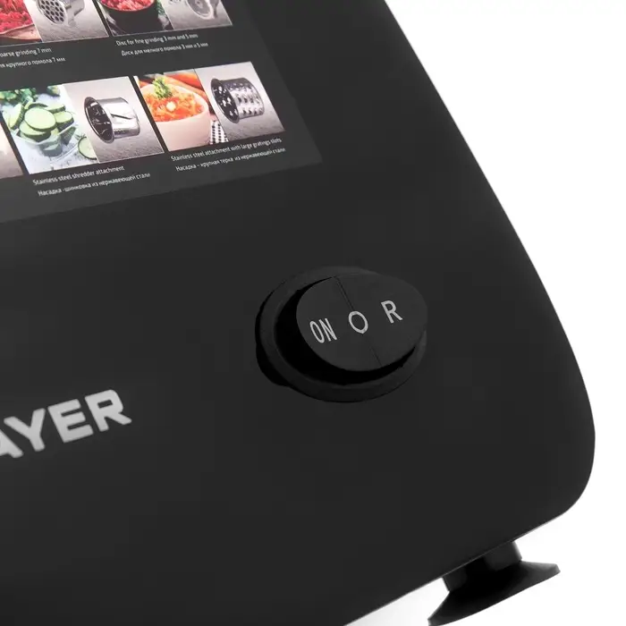 Мясорубка BRAYER 1608BR, электрическая, 2000 Вт, реверс, 3 диска, 4 насадки, 2 кг/мин