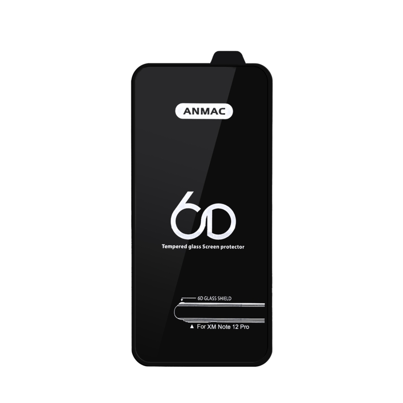 Защитное стекло XM Note 12 Pro Anmac 6D Black без упаковки Арт.1137435 (10 шт./уп.)