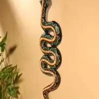 Сувенир интерьерный "Змея" дерево 50х13 см, цв. зелёный