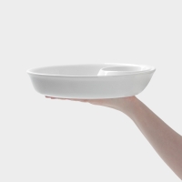 Блюдо Hanna Kn&ouml;vell, d=25 см, с секцией для соуса, фарфор, белое