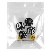 Кубики игральные &laquo;Время игры&raquo;, 1.6&times;1.6 см, набор 2 шт., желтые