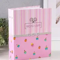 Фотоальбом 200 фото 10X15см, "Три пуговки", розовый, ПП карм.