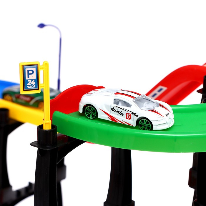 Гараж &laquo;Мегапаркинг&raquo;, 3 металлические машины, аксессуары