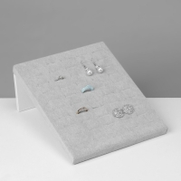 Подставка под кольца 50 мест, флок, цвет серый 20&times;9,7&times;24 см