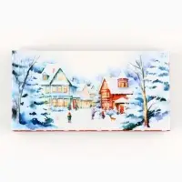 Коробка для шоколада с местом для денег &laquo;Снежный городок&raquo;, 20 х 2 х 10 см