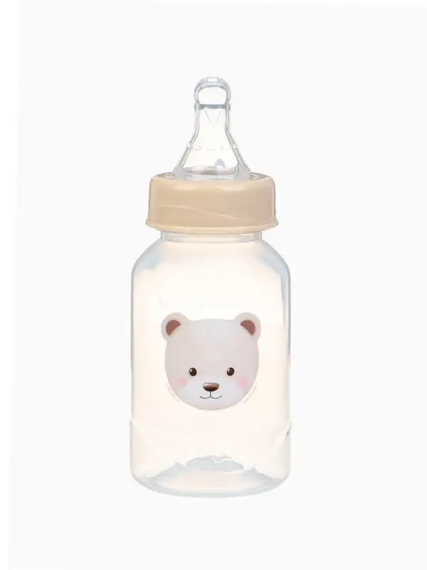 Бутылочка для кормления &laquo;Bear&raquo; 150 мл, цилиндр, бежевый Mum&Baby