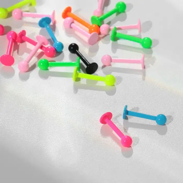 Пирсинг лабрет &laquo;Шарик&raquo;, L=1 см, МИКС (фасовка 20 шт.)