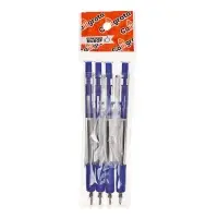 Набор шариковых ручек Calligrata, 4 штуки, автоматические, синий стержень, резиновый упор