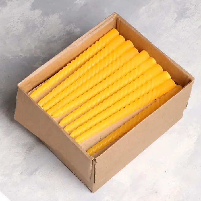 Свеча витая, 2,2х 25 см, жёлтая, "Богатство Аромата"