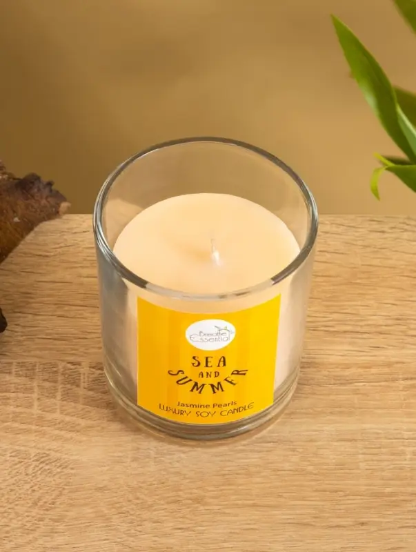 Свечас кристаллом внутри  Sea and Summer "Jasmine Pearls" жасмин, 120 гр