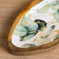 Блюдо в форме рыбки "Листья" дерево манго 32х11,5х2 см