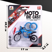 Мотоцикл &laquo;Эндуро&raquo;, металлический, со сменными колёсами, 1:18, цвет МИКС