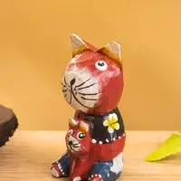 Сувенир интерьерный "Котики" 5х5х8 см, дерево, цв. бордовый