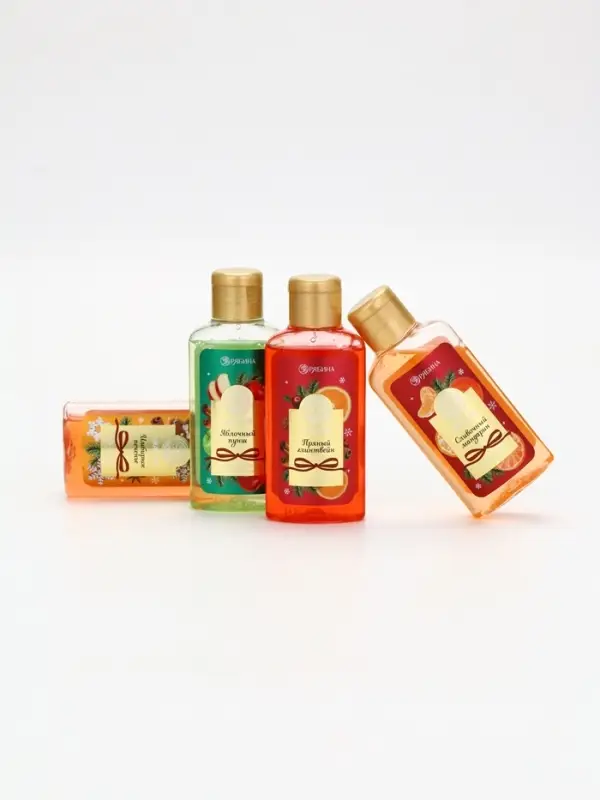 Гель для душа новогодний, аромат: яблочный пунш, 100 мл, Ural Lab