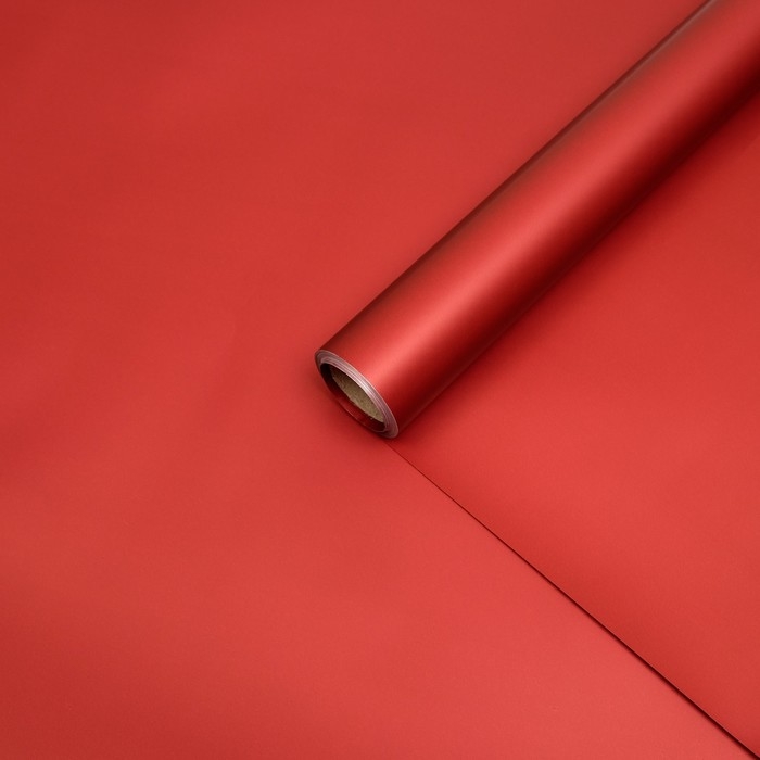 Пленка матовая, базовые цвета, красная, 57см*10м