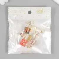 Подвеска для творчества стекло, пластик "Фрукты в колбе" МИКС 2,8х1,5 см