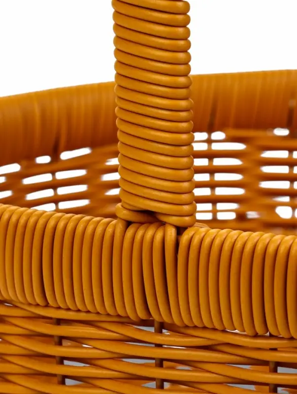 Корзина пластик 34 х 27 х 13 см, ручка20 см металл карскас коричневый