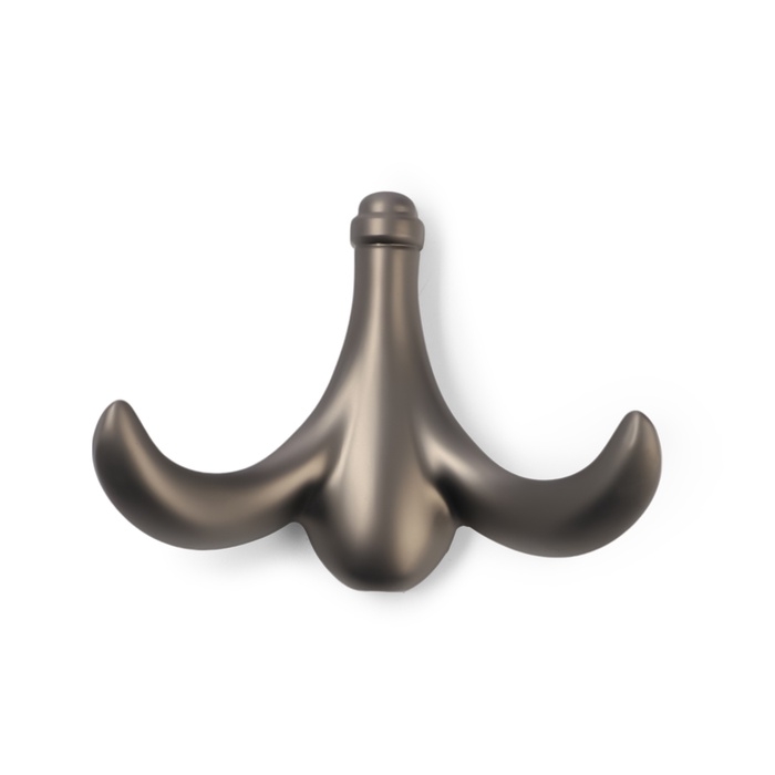 Крючок мебельный CAPPIO CLOWN, двухрожковый, цинк, цвет графит