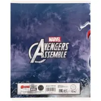 Тетрадь в клетку 12 листов, 5 видов МИКС, обложка мелованный картон, &laquo;Мстители&raquo;