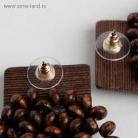 Серьги из дерева &laquo;Ваканда&raquo; квадрат, цвет коричневый