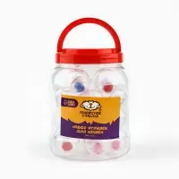 Шарик для кошек с помпошкой, 4 см, фасовка в банку по 25 шт, МИКС